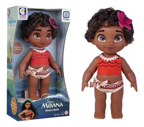 Boneca Moana Bebê Em Vinil Macio